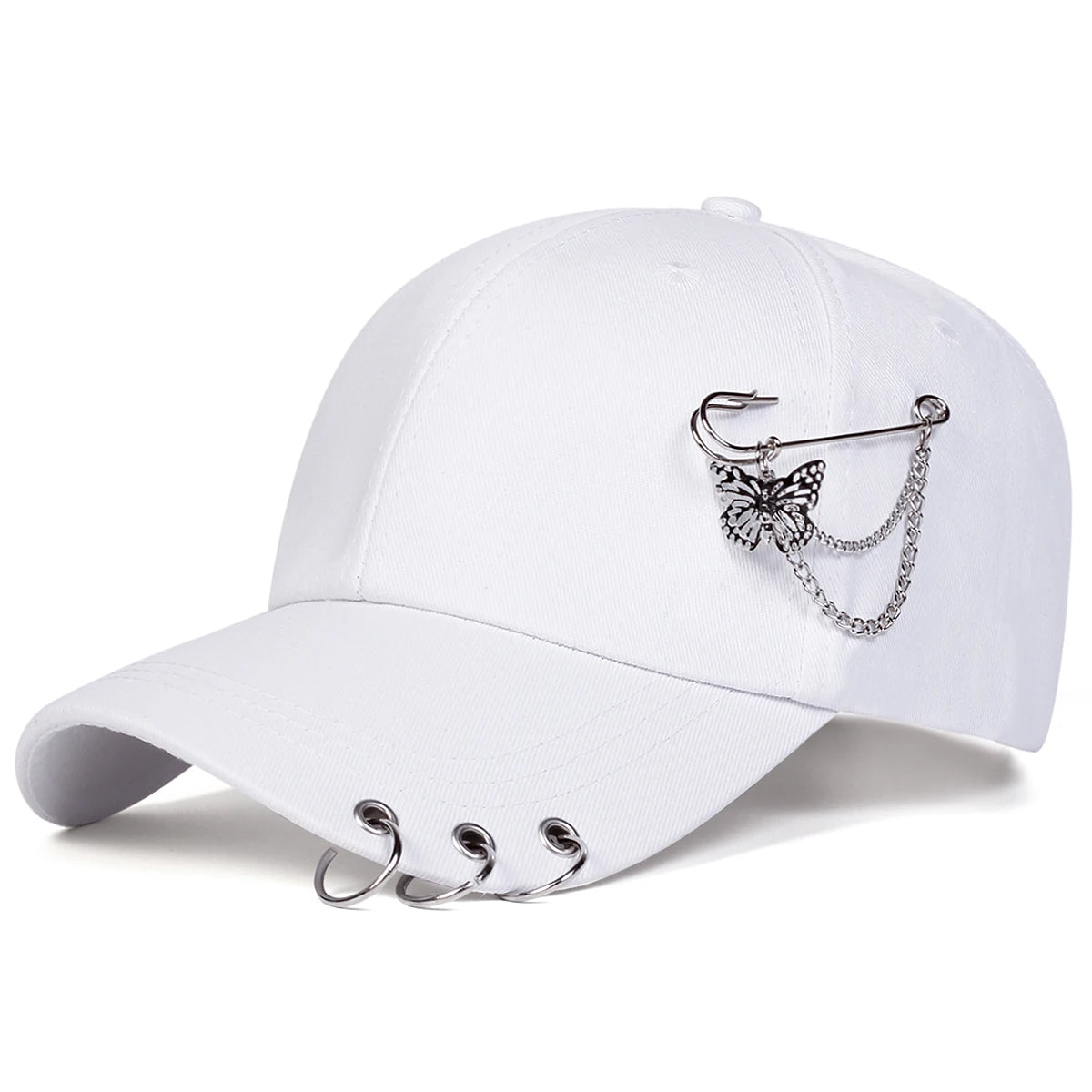 Unisex Butterfly Iron Ring Baseball Caps Spring Autumn Outdoor Adjustable Casual Hats Sunscreen Hat Sports Cap