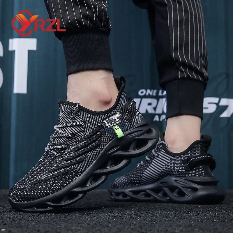 YRZL muške sportske crne tenisice za trčanje i jogging, ležerne outdoor tenisice od prozračne mrežice, ženske lagane crne tenisice za tenis s amortizacijom κρα κρα