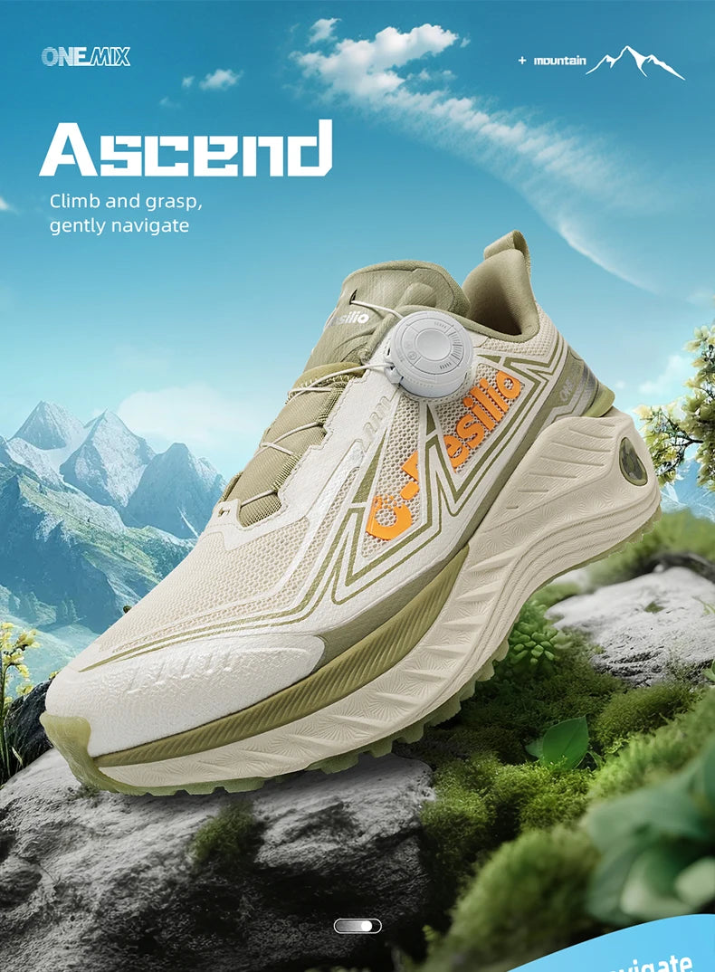 ONEMIX Chaussures de sport décontractées d'automne-hiver pour homme, chaussures de marche en plein air, chaussures légères antidérapantes, chaussures de trekking pour homme