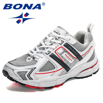 BONA 2023 New Designers Light Running Jogging Mesh Shoes Breathable Comfortable Men Sneaker Casual Outdoor Sport shoes Man Mesh