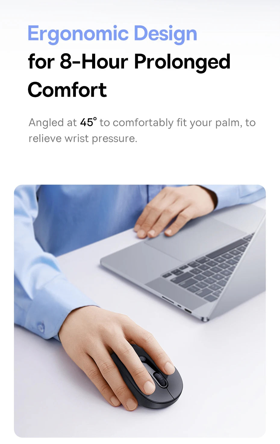 Baseus Wireless Mouse Bluetooth 5.3 2.4GHz Ergonomic 7 Silent Buttons Free Mouse Pad for MacBook Tablet Laptop Computer PC Mice