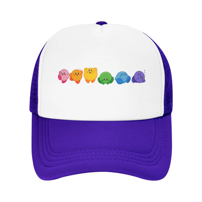 Adult Kirbys Rainbow Trucker Caps Vintage Mesh Baseball Caps Snapback Caps  Dad Hat Sun Hat Breathable Sports Cap Wholesale New