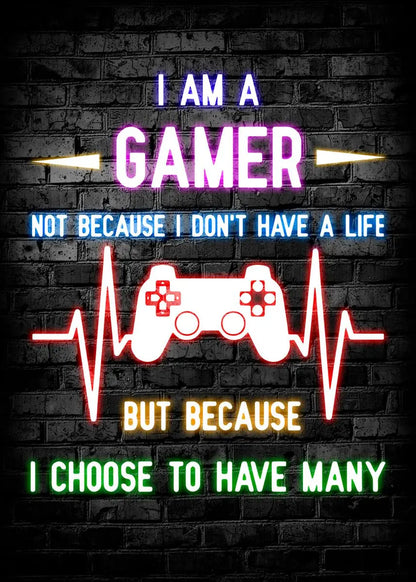 Póster Nordic Cat e Citações de Comando Gaming em Tela Moderna para Arte de Parede e Decoração Mural de Quarto Gamer para Rapazes e Raparigas (não néon)