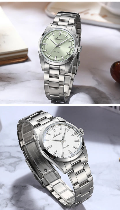 Relógio de homem ADDIESDIVE em aço, estilo de luxo, equipado com vidro abaulado, movimento de quartzo e revestimento luminescente azul BGW9; resistente à água até 100 ATM, indicação analógica – Modelo AD2066