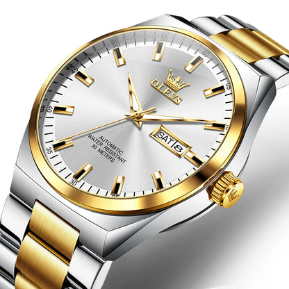 OLEVS Top Brand Luxury Automatic Watches Men Waterproof Watches 316L Steel Business Mechanical Men's Watch relogios masculino