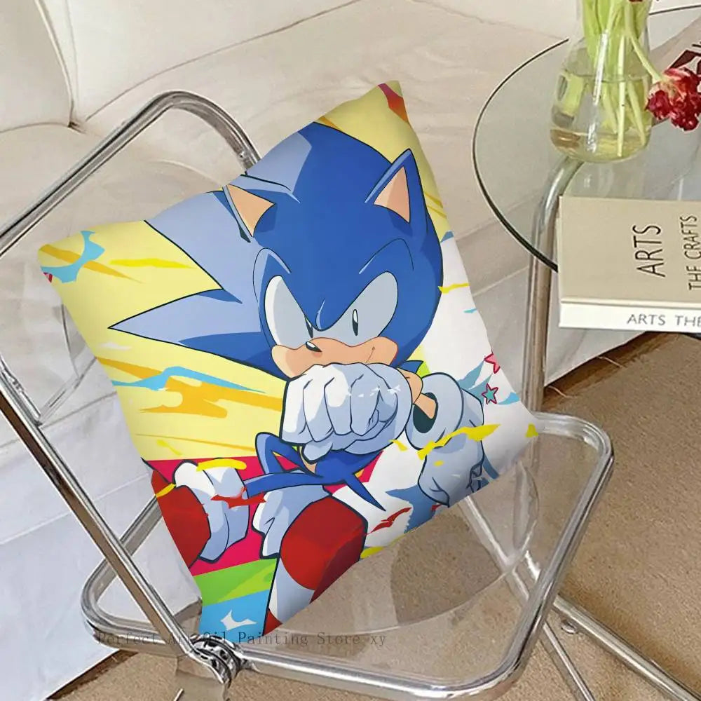 1pc S-SupersonicS-s-SonicS-Game Pillow Case Fashion Square Pillowcase Bedroom Sofa Room Ins Decoration Leisure
