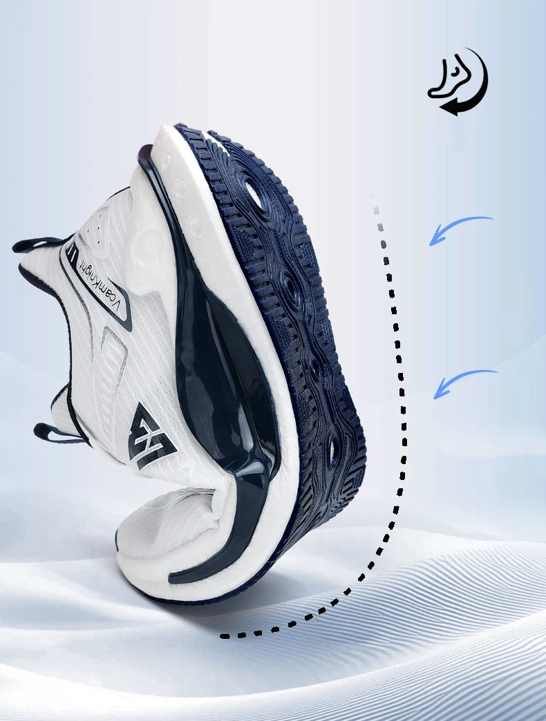 Chaussures de course légères et respirantes pour hommes, baskets à absorption des chocs Popcorn, chaussures de sport d'extérieur flexibles et antidérapantes, été automne
