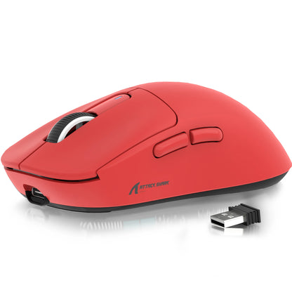ATTACK SHARK X3 brezžična igralna miška, senzor PixArt PAW3395, 26K DPI, ultralahka 49g, tri-način 2.4G/Bluetooth/žično, za PC/MAC