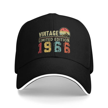Men Women Born in 1966 vintage age 60 years old funny 60th birthday Hat Fashion Baseball Cap  Sun Hat Travel Headewear