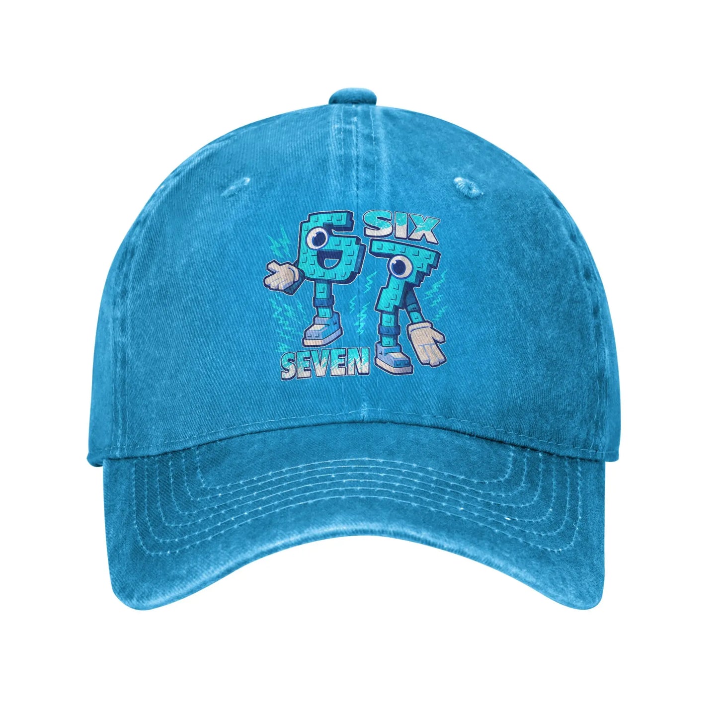 Funny Meme 67 Six Seven 6 7 Italian Brainrot Baseball Cap Sun Outdoor Sports Washed Trucker Hat Male Classic Design Baseball Cap
