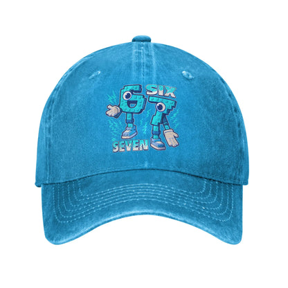 Funny Meme 67 Six Seven 6 7 Italian Brainrot Baseball Cap Sun Outdoor Sports Washed Trucker Hat Male Classic Design Baseball Cap