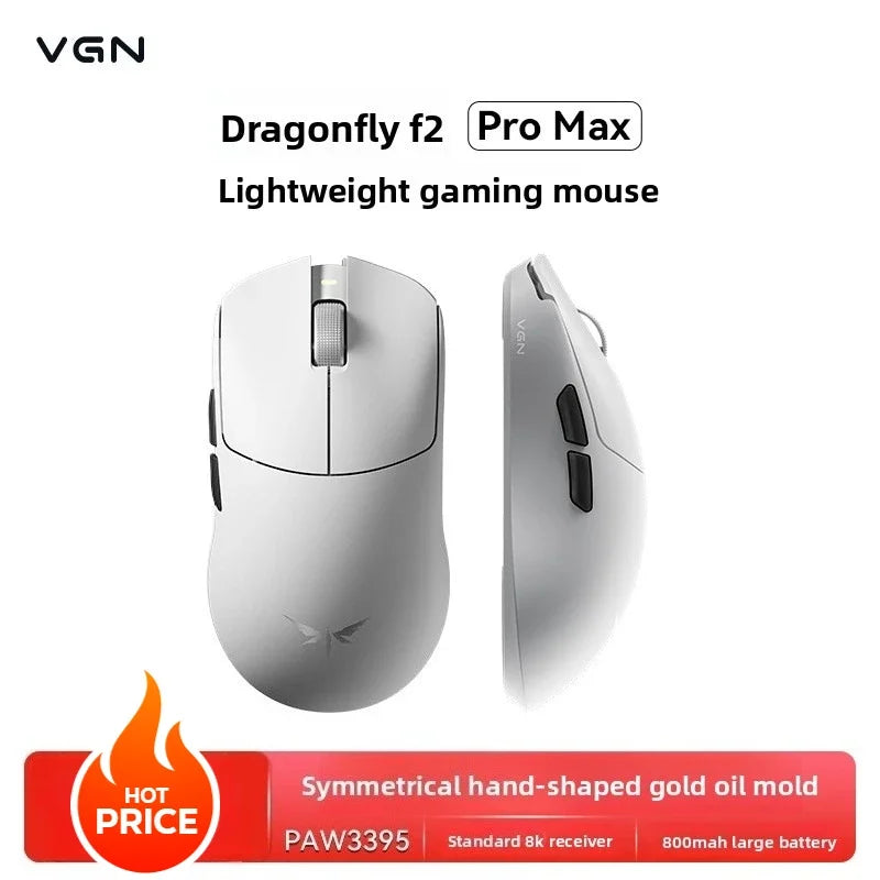 Rato Gaming Esports VGN Dragonfly F2 ProMax/Ultra 42000DPI 0.125ms para CSGO, latência com/sem fios, Dual 8K, 3 modos, PAW3395/3950