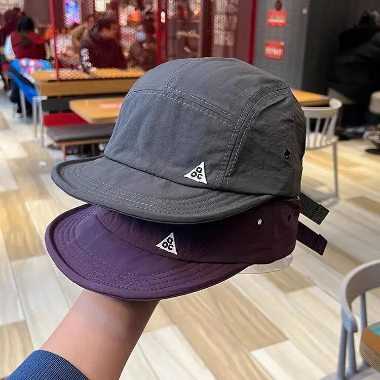 Unisex 5 Panel Camp Cap Quick Dry Waterproof Short Brim Adjustable Lightweight Breathable Cap for Hiking Camping Outdoor Daily