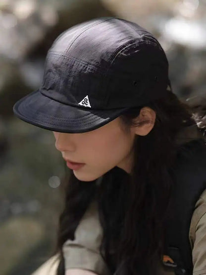 Unisex 5 Panel Camp Cap Quick Dry Waterproof Short Brim Adjustable Lightweight Breathable Cap for Hiking Camping Outdoor Daily