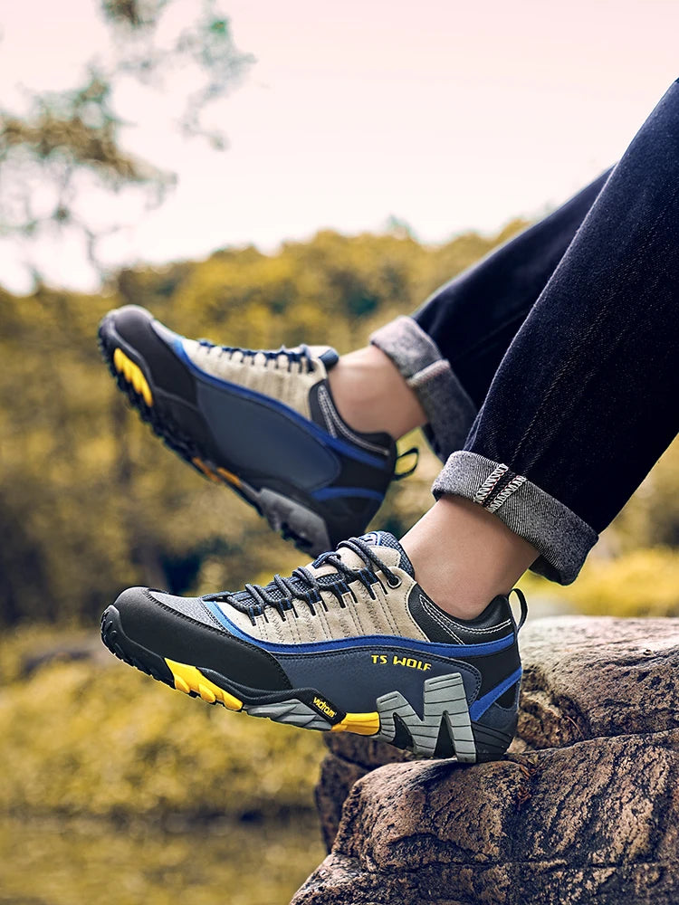 Scarpe da trekking per appassionati di attività all’aria aperta - Scarpe da trekking impermeabili da uomo - Scarponi da montagna - Scarpe tattiche da caccia nel bosco in vera pelle