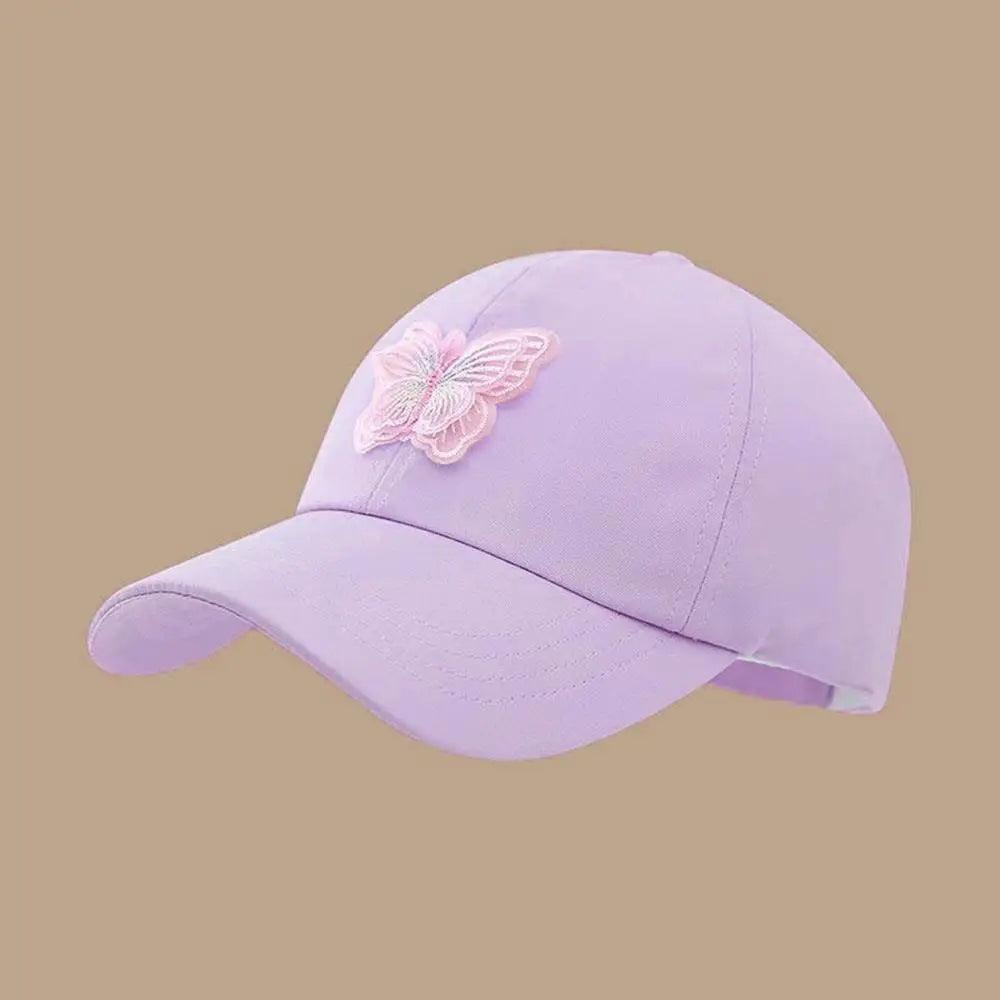 HOT Girl's Summer High Ponytail Cap Quick Drying Sunscreen Visors Kids Empty Top Baseball Cap Adjustable Candy Color Girl's Hat