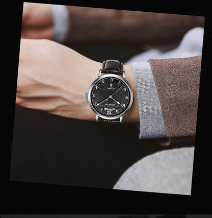 OCHSTIN Day Date Gents Watches 2025 Gift for Men Automatic Mechanical Business Wristwatches 40mm Analog Male Clock Leather Strap