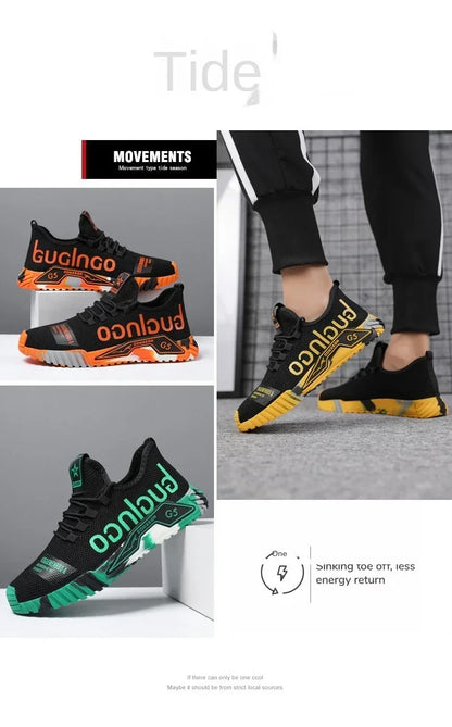 Runing Sport Fashion High Top Sneakers Zapatillas De Deporte Men Casual Mesh Shoes Light Soft Breathable Vulcanize Shoes