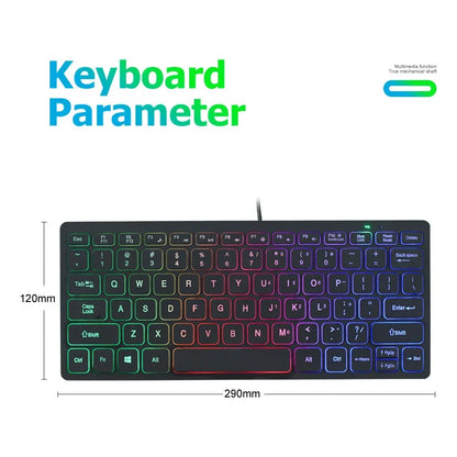 APAYADO K1000 Teclado mini con cable - Diseño compacto y portátil, Plug-and-Play, ideal para portátiles/ordenadores, resistente a derrames