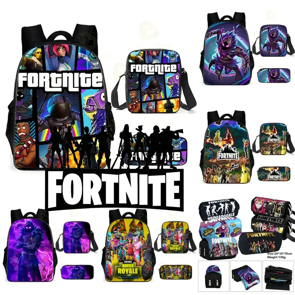 Pencil Case Big Canvas Kawaii Pencil Bags Pen Case for Boys Girls Fortnite Print School Supplies Stationery Teens Birthday Gift