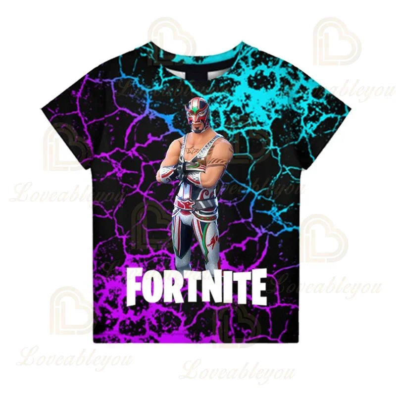 Fortnite „Victory Royale Ninja Fashion“ 3D marškinėliai vaikams, vasariniai trumpomis rankovėmis, su animaciniu raštu, kūdikių drabužiai, vaikiški marškinėliai