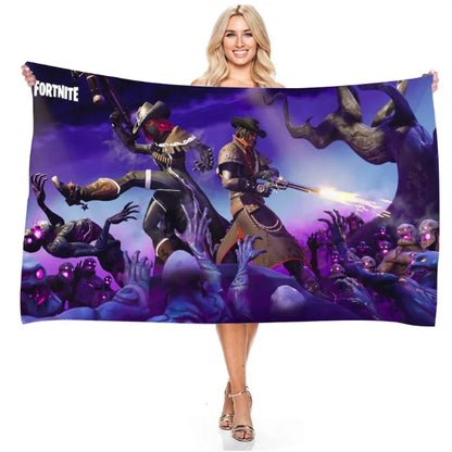 Fortnites Beach Towel Game Fortress Night Digital Printing Rectangular Shower Towel Microfiber Bath Towels Adult Travel Vacation