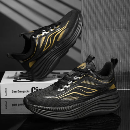 Unisex Breathable Mesh Sneakers Thick Cushion Sole Non Slip Casual Running Walking Daily Sports Shoes