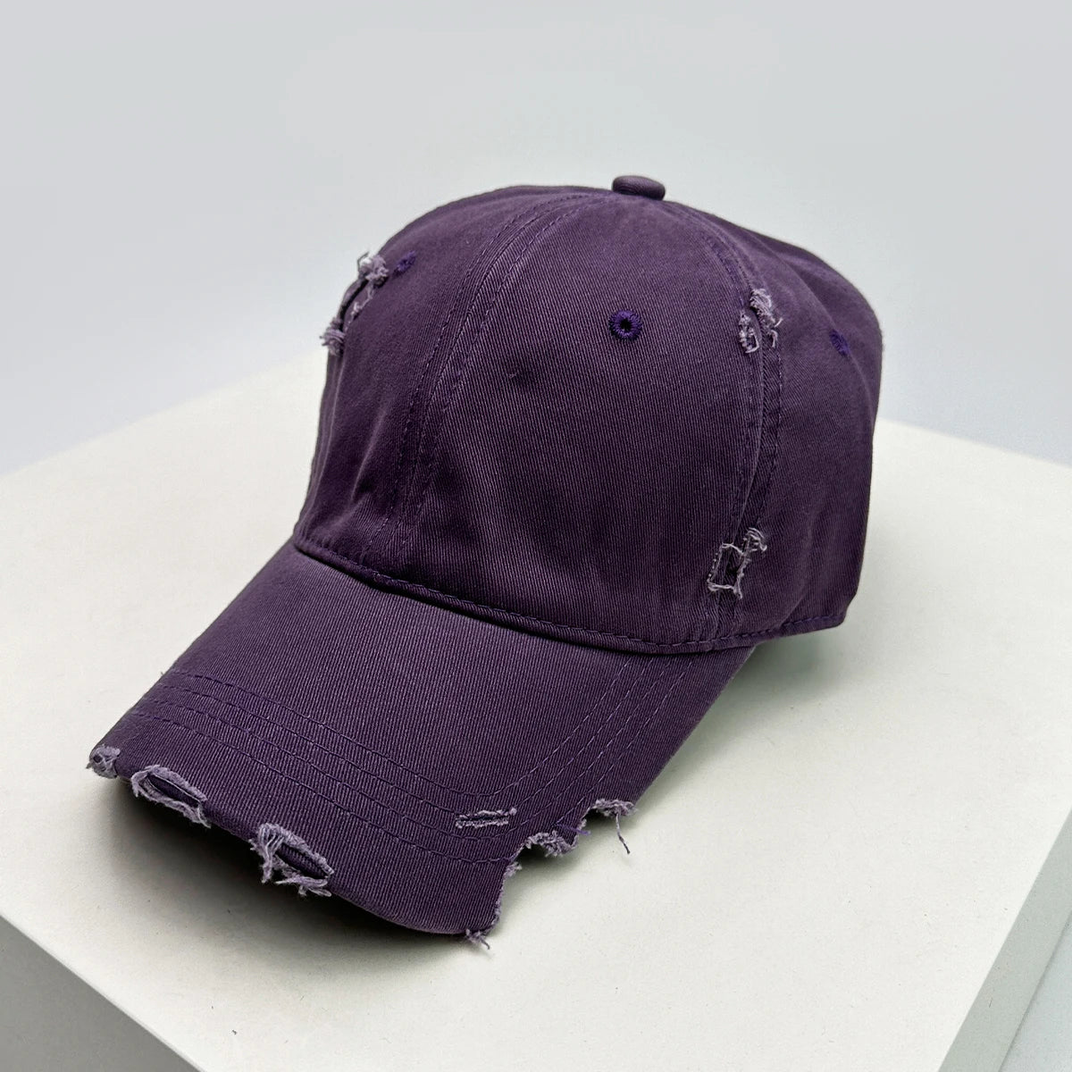 New Unisex Notch Solid Personal Baseball Hats Breathable Broken Style Sunshade Casual Peaked Caps Versatile Distress Fashion ins