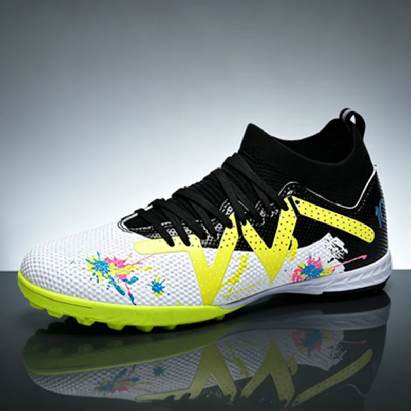 Chaussures de football TF pour adultes, semelle en caoutchouc résistante à l'usure pour terrain synthétique, chaussures de football légères en PU pour hommes, pour matchs sur gazon extérieur