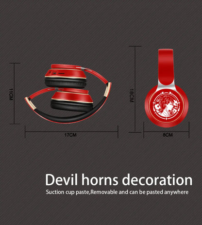 New Popular Bluetooth Headphones Stereo Headset Wireless Original Earphones Cosplay Game with MP3 FM & Microphone Students Gift