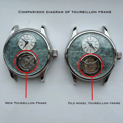 Merkur 100% Tourbillon Watch Men's Titanium Ice Flower Dial Sapphire Watch For Men Mechanical Wristwatches Relogio Masculino