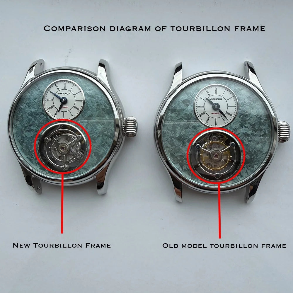 Merkur 100% Tourbillon Watch Men High Frequency 28800 Sapphire Business Watch For Men Mechanical Wristwatches Relogio Masculino