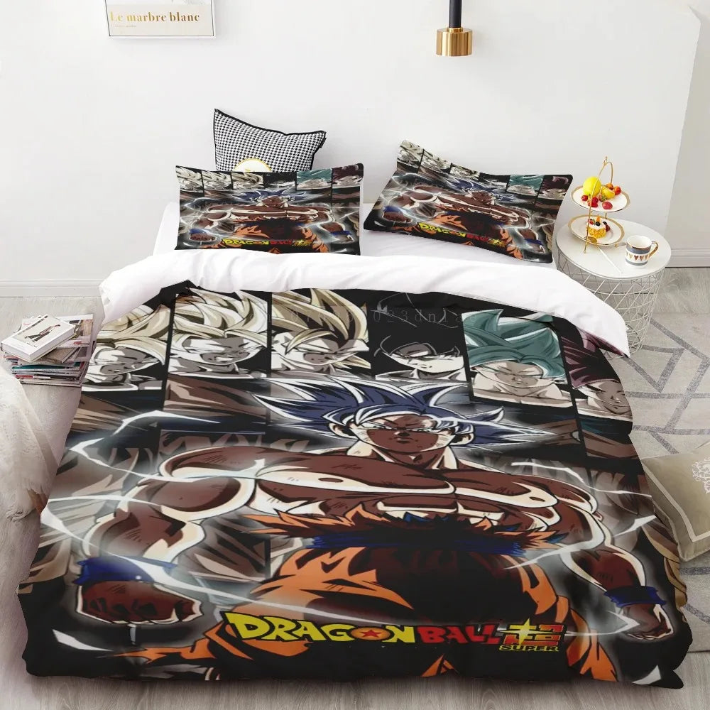 „Goku“ antklodžių užvalkalų rinkinys „Dragon Ball“ paaugliams skirtas patalynės rinkinys, antklodžių užvalkalai vaikams, berniukams, geriausios dovanos, „Queen“ ir „King“ dydžių miegamojo dekoracija