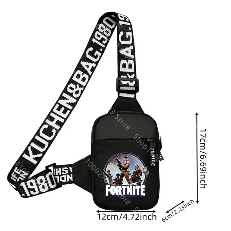 Fortnites Adult Shoulder Bag Sports Casual Lightweight Mini Phone Bags Cartoon Game Figure Printed Men Crossbody Chest Pack Gift