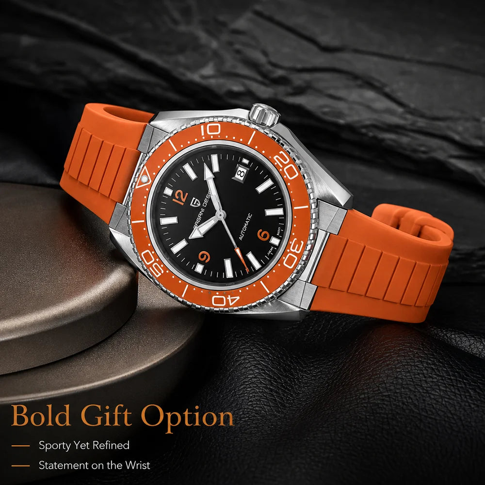 Pagani Design New Men's Mechanical Watch Luxury Sapphire Stainless Steel 100m Waterproof Ceramic bezel Automatic Watch