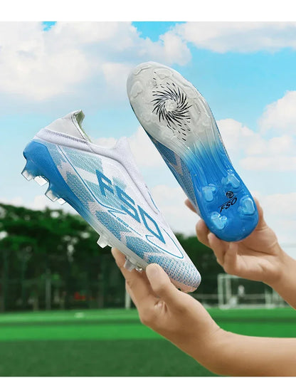 Nouvelles chaussures de football pour hommes, idéales pour les matchs en salle, chaussures de football légères et très vendues, crampons de haute qualité pour terrain en herbe, baskets mi-hautes antidérapantes pour l'ex