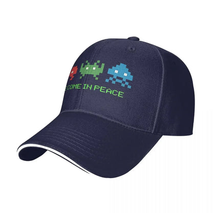Videojuego de disparos «Space Invaders» «Venimos en paz» Gorra resistente para todas las estaciones Gorra de verano para mujer