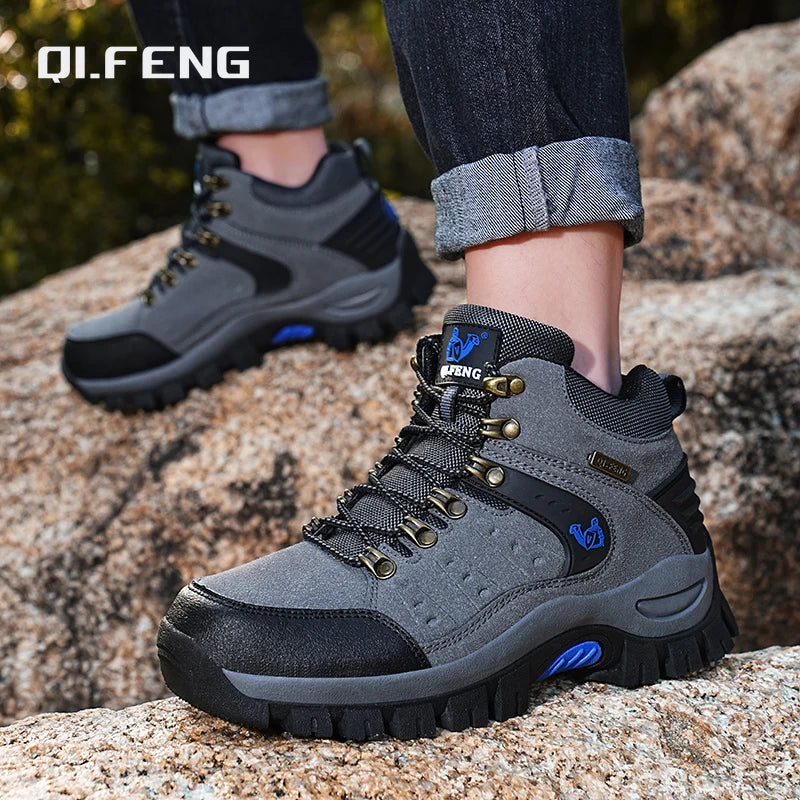 Scarpe da trekking outdoor autunno-inverno da uomo, scarpe da escursionismo impermeabili, scarponi da montagna, in vera pelle, scarpe da caccia nei boschi, scarpe tattiche