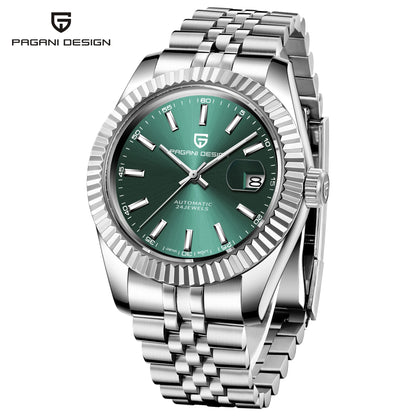 Relógio de pulso mecânico para homem PAGANI DESIGN PD1645 – Movimento 8215, vidro de safira, modelo de luxo em aço, resistente à água até 100 m