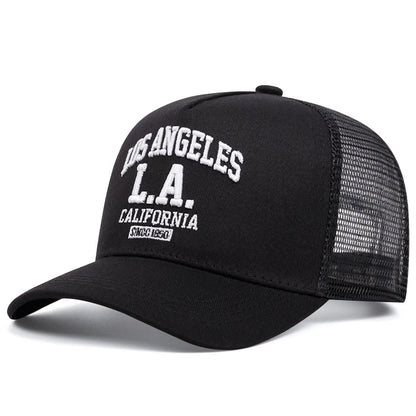 LOS ANGELES embroidered men's and women's outdoor sports event cap American trucker net hat trend fashion