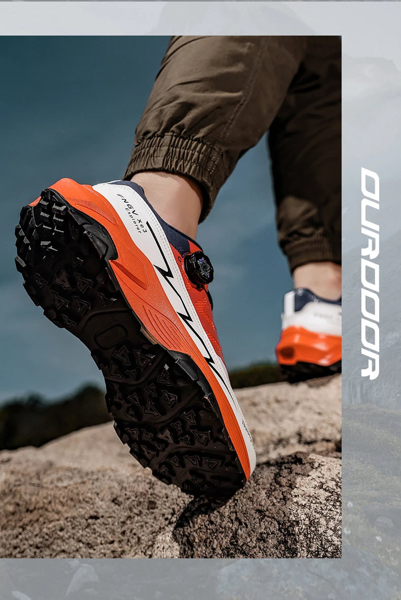 Scarpe da trekking traspiranti da uomo — Fibbia girevole, suola antiscivolo