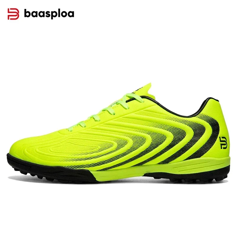 Baasploa Chaussures de football professionnelles pour homme, chaussures de sport d'entraînement antidérapantes pour l'extérieur, chaussures de football légères en cuir pour homme, Chuteira Campo