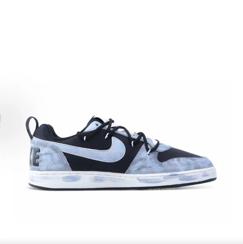 Custom Sneakers Nike Court Borough Drippy for Men Gray Area Theme American Retro Style Hand-drawn Graffiti Remake Versatile