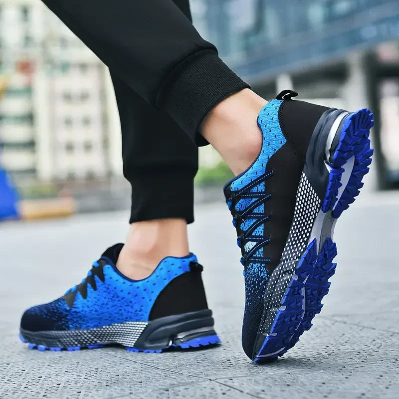 2025 Thick Soled Sports Shoes Youth Mesh Breathable Running Shoes Trend Spring Summer Korean Large Black and White Shoes walk