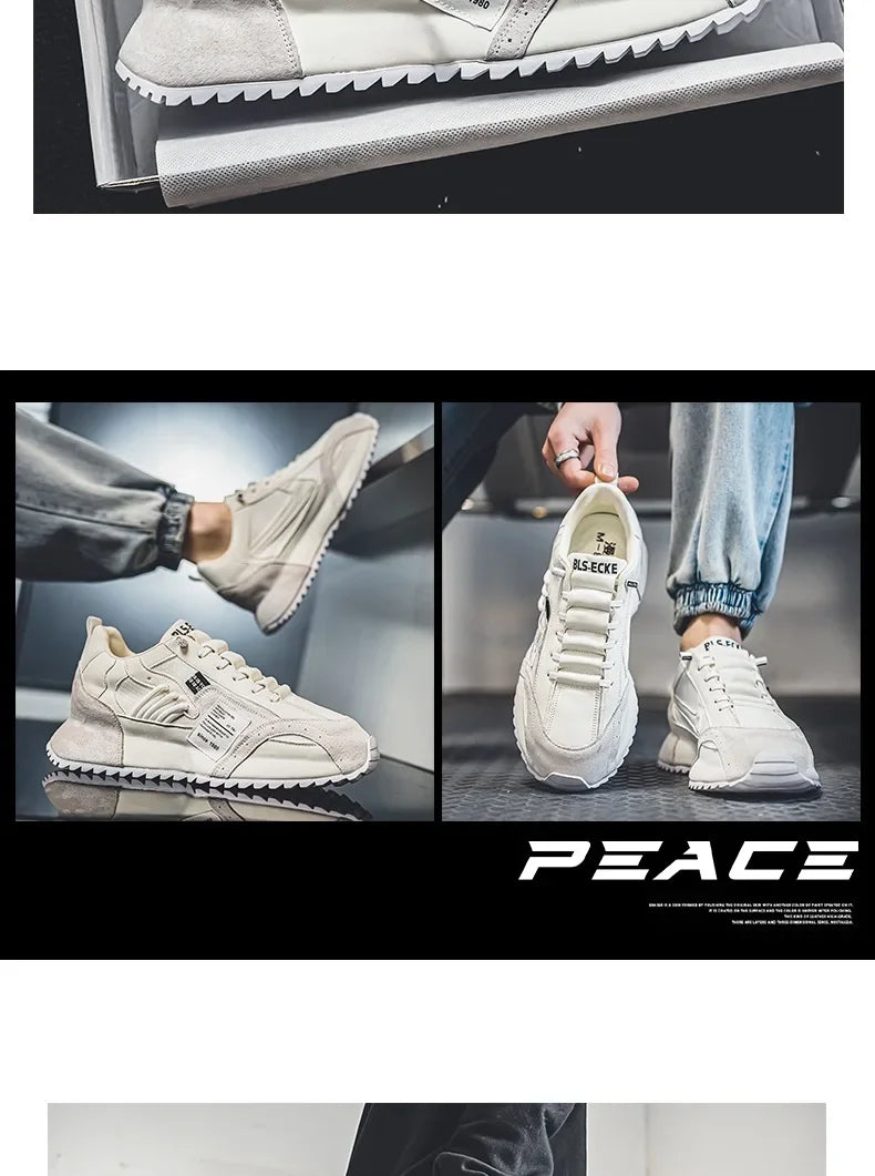 Luksus sneakers til mænd, sportssko, mokkasiner, chunky sneakers til mænd, afslappede sneakers, komfortable, åndbare, trendy designede sko med personlighed