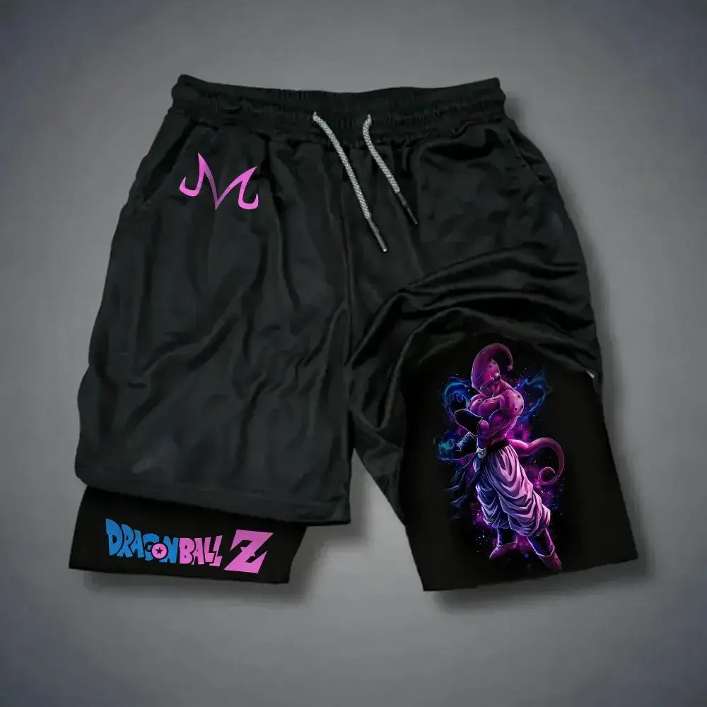 Produit gaming premium Fraquane, Dragon Ball Goku Unisex Harajuku Anime Printed 2026 Summer New Product Loose Sports Breathable Quick Drying Double Layer Shorts