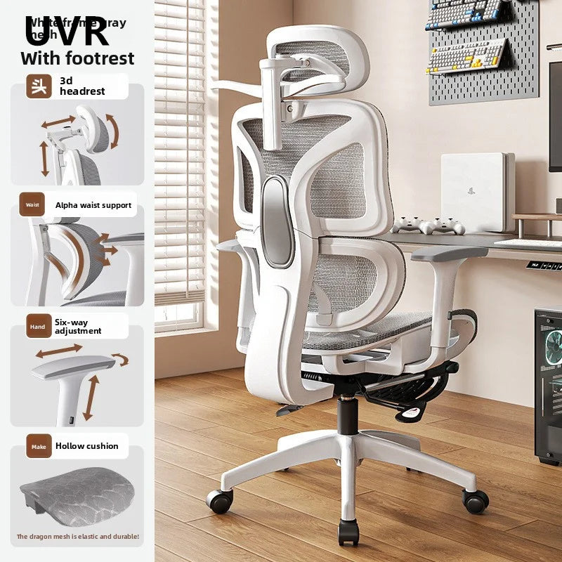 UVR Ergonomic Chair Home Computer Chair Comfortable To Lie Down Gaming Chair  Long Periods Office Chair Reclining Chair