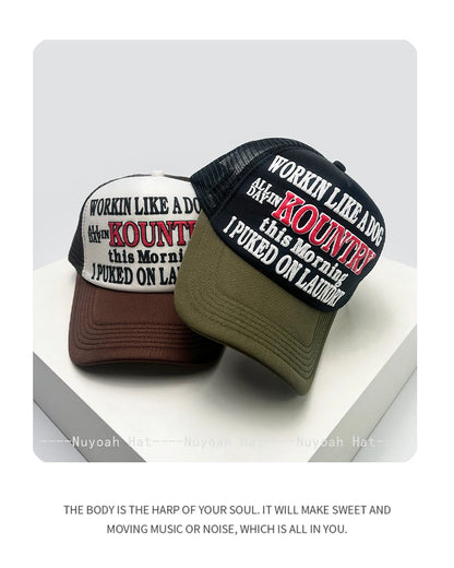 New Unisex Color Block 3D Printed Letter Baseball Hats Sunshade Hip Hop Breathable personal Trucker Caps Mesh Versatile fashion