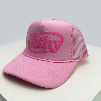 New Unisex Color Block filthy Letters Baseball Hats Sunshade Color Block Breathable Personal Trucker Caps Versatile Mesh Fashion