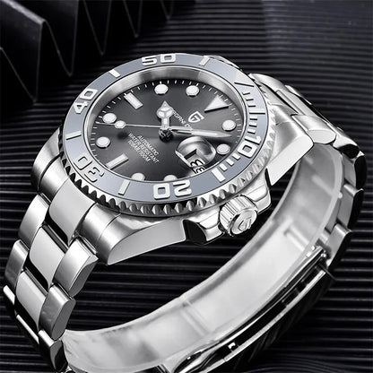 New PAGANI DESIGN 40mm Men's Wristwatch 100M Waterproof Mechanical Watches Ceramic bezel Sapphire Glass Automatic Men Watch 1651